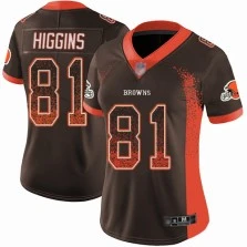 Limited Rashard Higgins Women's Brown Jersey - #81 Football Cleveland Browns Rush Drift Fashion Limited Rashard Higgins Women's Brown Jersey - #81 Football Cleveland Browns Rush Drift Fashion