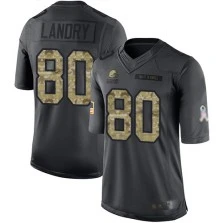 Limited Jarvis Landry Youth Black Jersey - #80 Football Cleveland Browns 2016 Salute to Service
